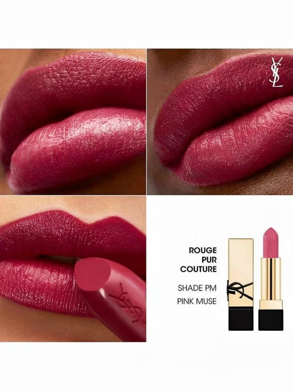 Yves Saint Laurent Rouge Pur Couture Satin Lipstick - Shade PM Pink Muse (Mini) - Picture 4 of 6